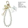 Keychain Pendant Faux Pearl Luxury Angel Letter Round Tag Stainless Alloy Exquisite Anti-lost Shoulder Bag Schoolbag Decoration Pendant Key Holder
