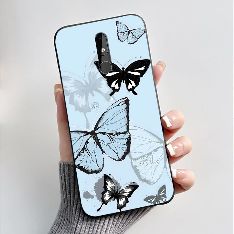 Printing Pattern Case For Nokia 3.2 / Nokia 3 / Nokia 3.1 Capa Coque Soft Silicone Black Shell Cover Cute Flower Cartoon Casing