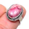Natural Rhodochrosite Gemstone Handmade 925 Sterling Silver Gift Ring S.7 Q1w03