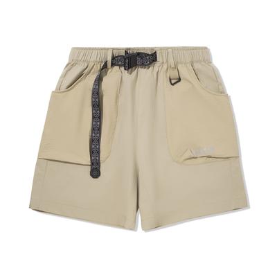 Однотонные дышащие универсальные спортивные шорты прямого кроя средней посадки Мужские шорты Флис-Коричневый AKSV511-4
