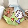 1pc Capybara, Desk fan Automatic Open/Close Umbrella, Folding Compact Umbrella with Lightweight Design for Women/Men yy251028264