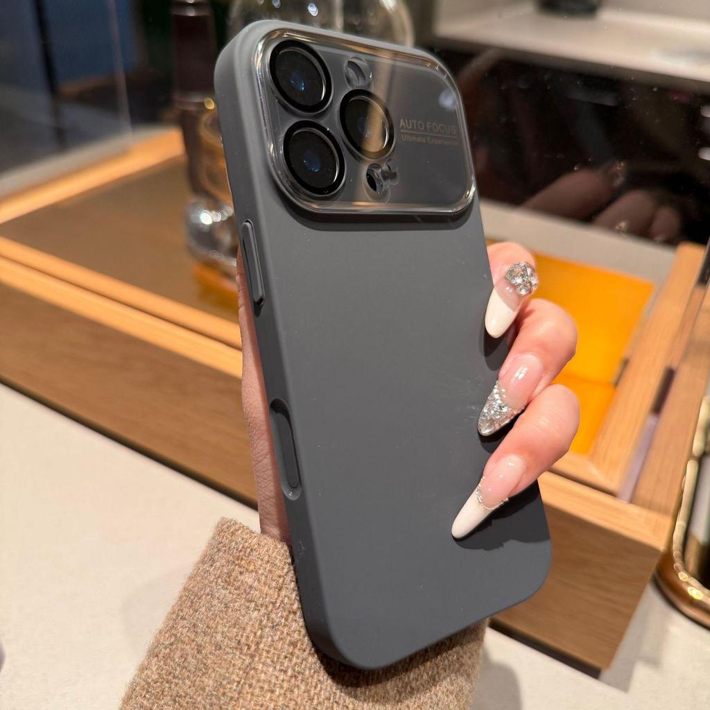 Чехол-скин для iPhone 17 Pro Max с большим окном, однотонный, противоударный, с защитой объектива Apple 16.