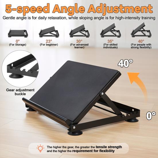 Foot Stretch Board Heavy Duty Slant Board, Calf Stretcher for Squat 600lbs Weight Capacity, Adjustable Incline Balance Relieving Plantar Fasciitis