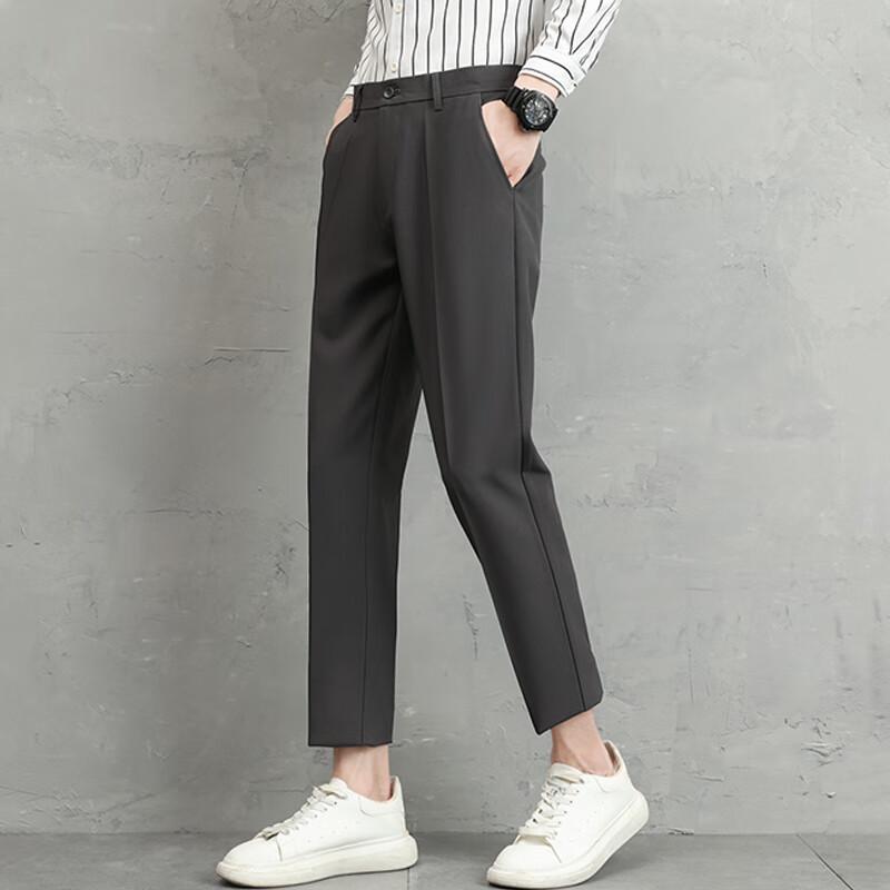 Pierre Cardin Men's Straight Slim Fit Cropped Casual Pants