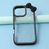 For iPhone 16 Pro Max Case Star Epoxy Design TPU+PC Phone Cover with Rhinestones/Bow Tie Decor