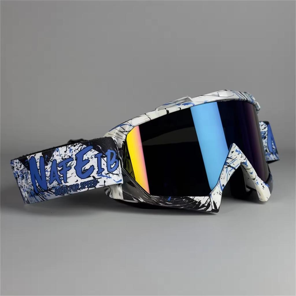 2026 Vibrant Frame Design Motocross Goggles UV400 Lens Lightweight Durable Adjustable Strap Outdoor Sports Riding Goggles