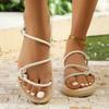 Fashion Women's Sandals 2025 New Open Toe Plus Size Shoes Woman Casual Sandals Narrow Band Round Toe Women Flat with Outdoor Shoes Women