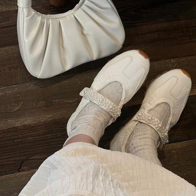 Версия из овчины~ Повседневная спортивная обувь женские балетки на платформе жемчужный ремень универсальные туфли Форреста Гампа туфли Мэри Джейн