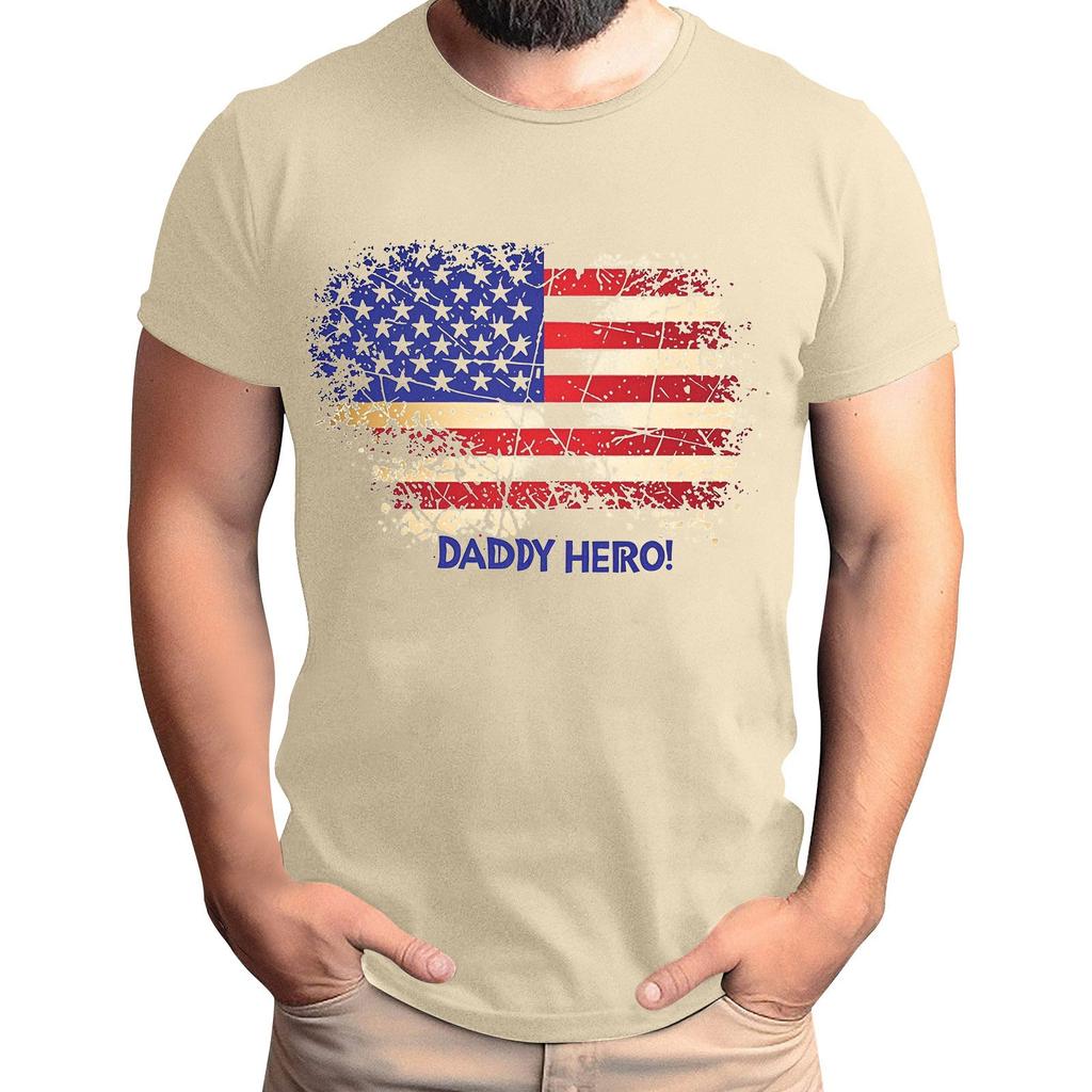 Мужская футболка с принтом флага ко Дню отца, мужской свободный повседневный топ с коротким рукавом