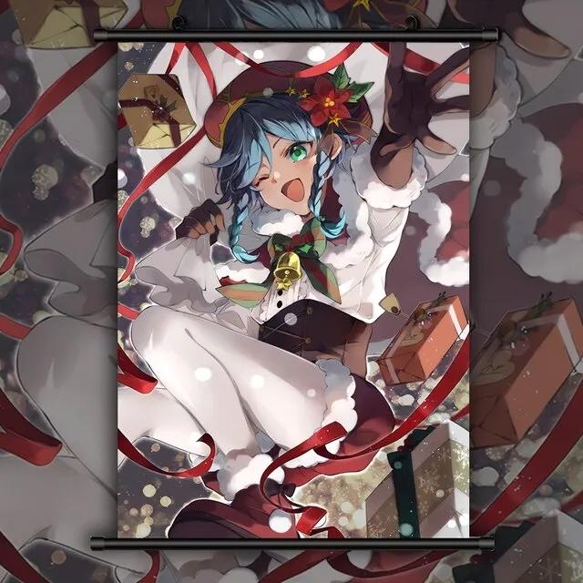 Плакаты Fischl, картины на холсте, Eula HD, картина Genshin Impact, подвесные свитки, настенные художественные принты, домашний декор Cuadros, бескаркасный