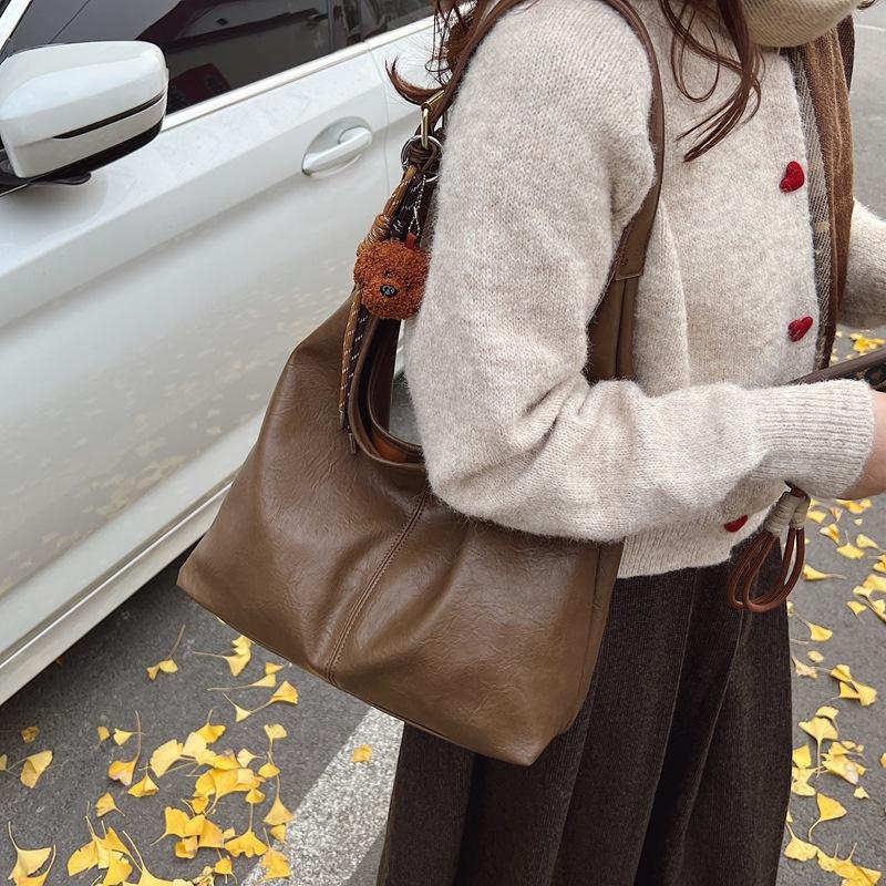 Премиальный sense Maillard женская сумка-тоут 2025 новая осенне-зимняя ретро сумка через плечо большая вместимость сумка для通勤