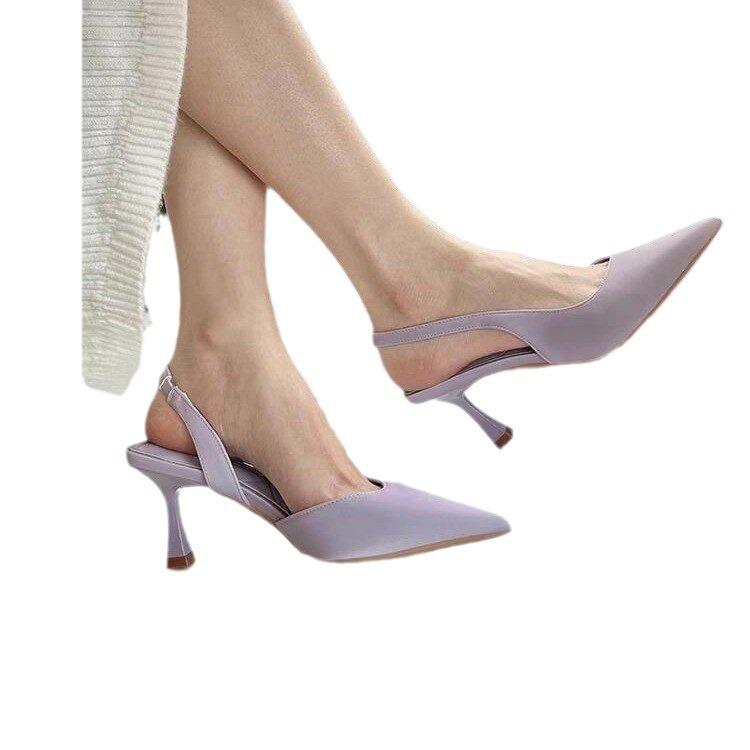 2025 лето новые туфли с острым носком, темпераментные, на маленьком каблуке, с сумкой, на высоком каблуке, женские дышащие шпильки, модные сандалии