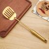 1Pc Golden Stainless Steel Long Handle Cooking Utensils Rice Spoon Soup Ladle Pancake Spatula Colander Gadgets for Kitchen