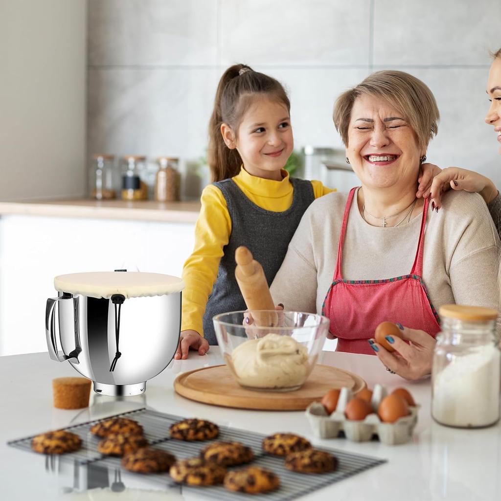 Beautyflier Bowl Covers Compatible with KitchenAid Stand Mixers 4.5/5 Quart Stainless Bowl, Yeast Dough Airtight Bowl Cover, Great Dustproof and