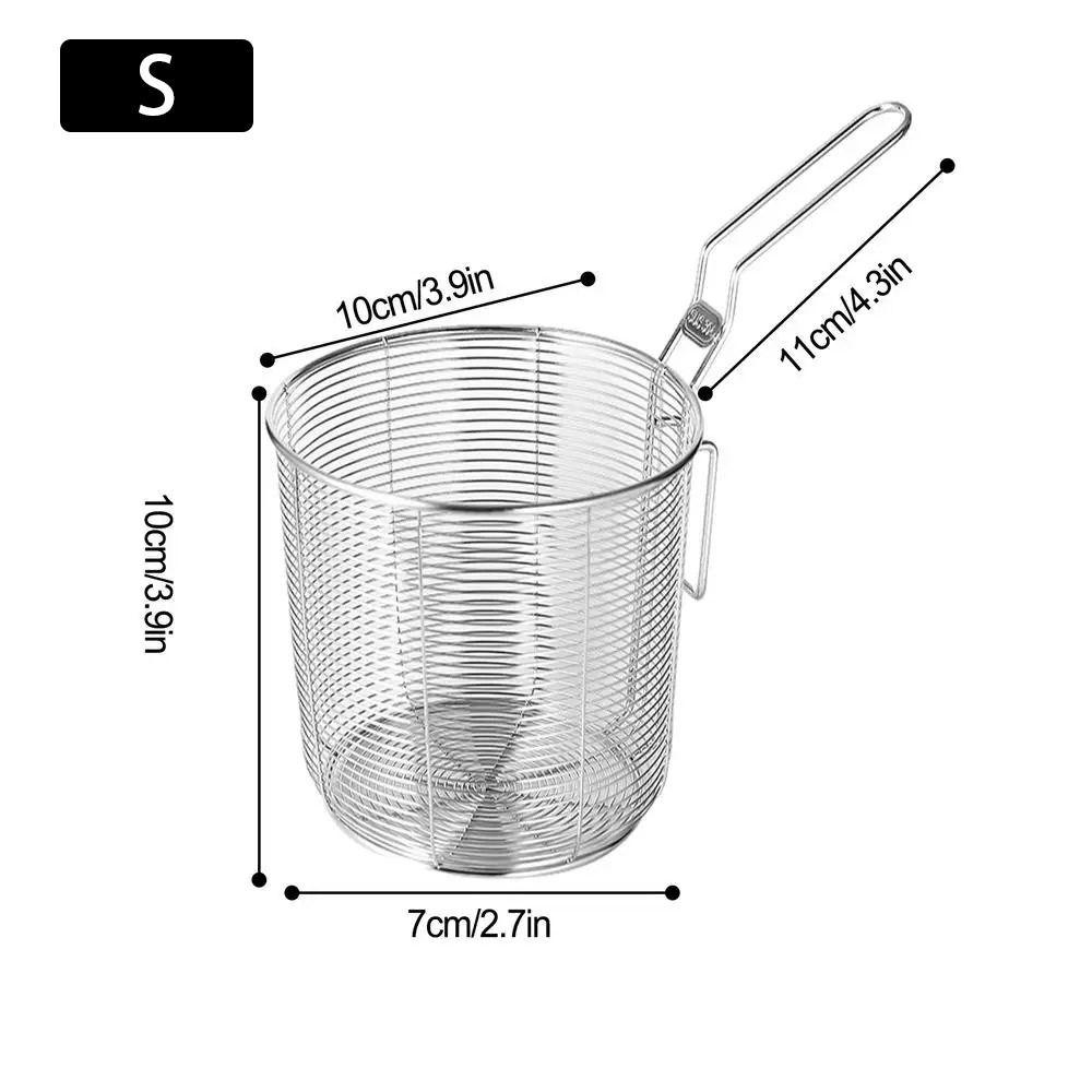 1 шт., сито из нержавеющей стали 304 с ручкой, фильтр для стружки, новая корзина для жарки во фритюре