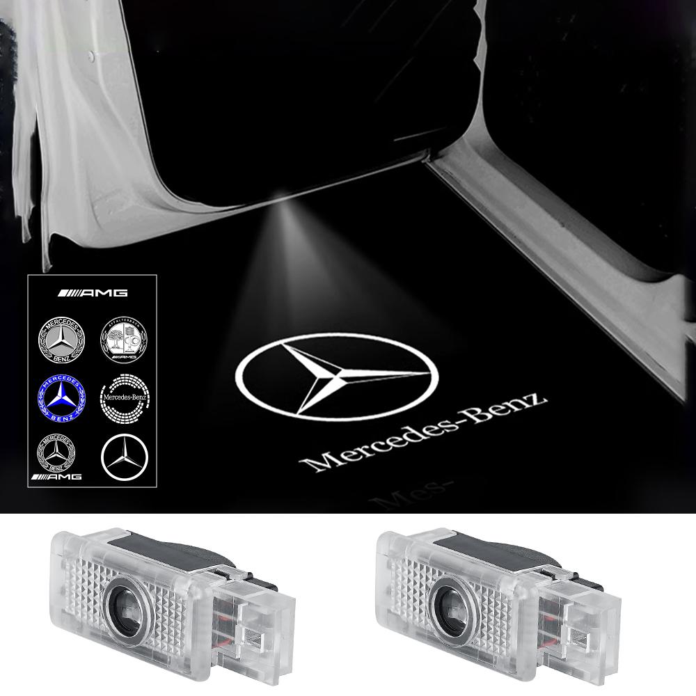 2pcs Car Door Welcome Light Auto Badge Projector Lamp For Mercedes Benz AMG Maybach W240/C-class W203/SLR C199/CLK W208 W209/SLK AQ1