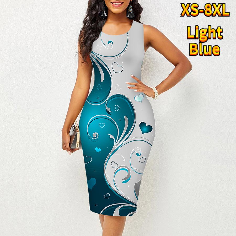 Женское платье Sling Summer Splicing Hearts Together Print Dresses Tight без рукавов Slim Fit Sexy Fashion Top Clothing