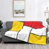 De Stijl Piet Mondrian Plaid Blanket Soft Fleece Spring Warm Flannel Geometric Modern Throw Blankets for Sofa Car Bedding Quilt#