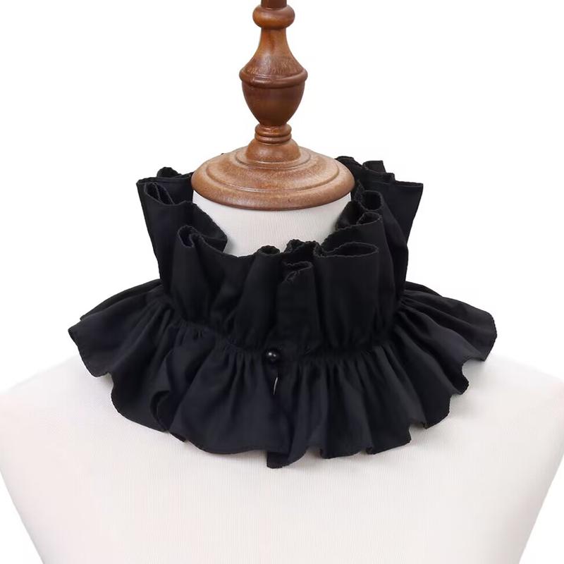Tulle Ruffled Neck Mesh Collar Layered Ruff Collar Scarf For Costume Party Decor Adults Neckwear Cosplay Props