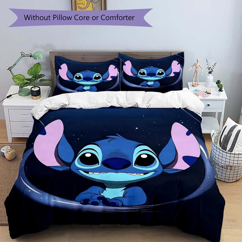 Stitch Space Adventure Print 3Pcs Bedding Setduvet Cover With 2 Bedropillowcase Home Birthday Gift