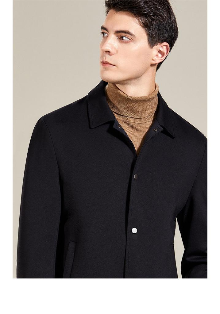 [Light Luxury and Simplicity] Business and Leisure Collar Jacket, Men's Autumn and Winter Solid Color Versatile, Easy to Manage Commuter Jacket