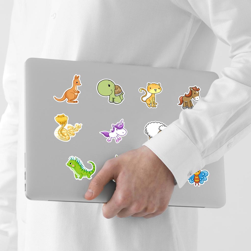 200 Cartoon Small Animals Doodle Stickers Water Cup Mobile Phone Waterproof Decorative Stickers Cute Animal Stickers