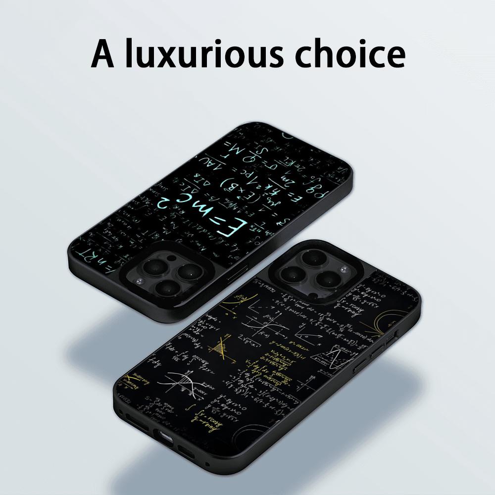 Крутой чехол для телефона с формулой и крутым узором для iPhone 17 16 e 15 14 13 12 Pro Max, защитный чехол из овчины с серебристой окантовкой