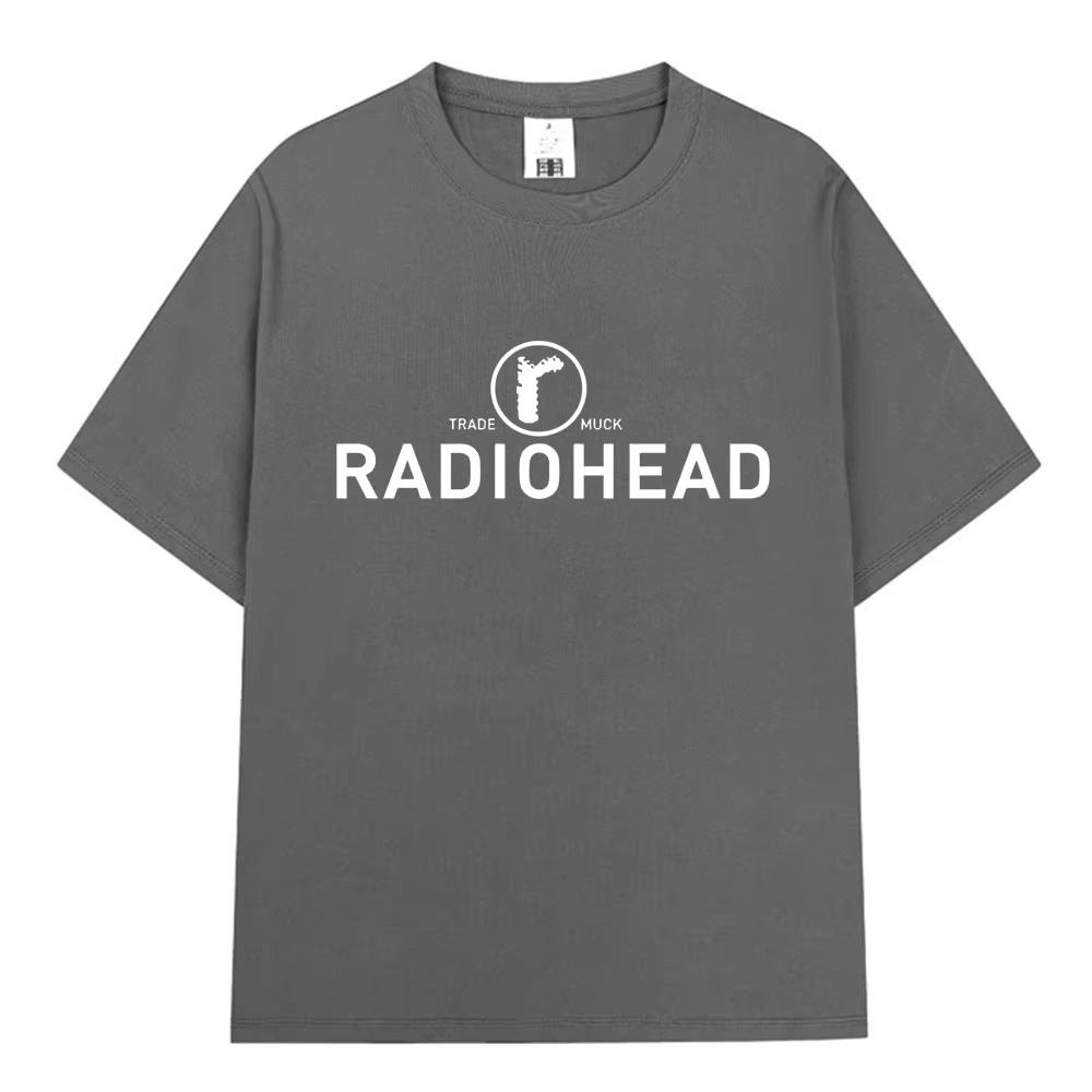 Summer Hot Sale Rock Band Radiohead Trade Muck T Shirt Unisex Unisex Gothic Vintage T-Shirt Retro Short Sleeve Casual Cotton T-Shirt