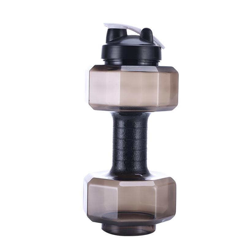 Fitness Dumbbell Shaped Water Bottle, Fillable Plastic Weight Training Dumbbell Cup, Large Capacity Outdoor Sports Drinking Flask