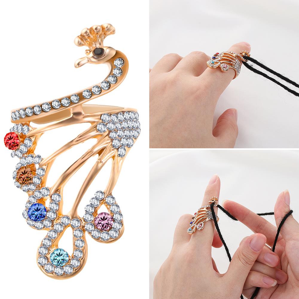Tools Sewing Accessories Ring Sewing Accessories Yarn Guides Peacock Shape Knitting Loop Crochet