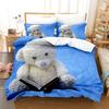 Милый комплект пододеяльника с принтом медведя, наволочкой и постельным бельем с изображением белого медведя, покрывало для одеяла с дикими животными, комплект постельного белья размера «Квин»