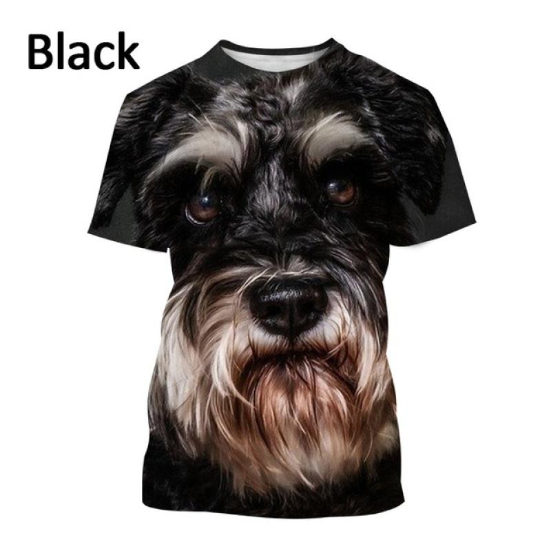 Уличная футболка в стиле Харадзюку с животным принтом, топ «Шнауцер Щенок», 3D футболка для мужчин и женщин, повседневная футболка с милой собакой