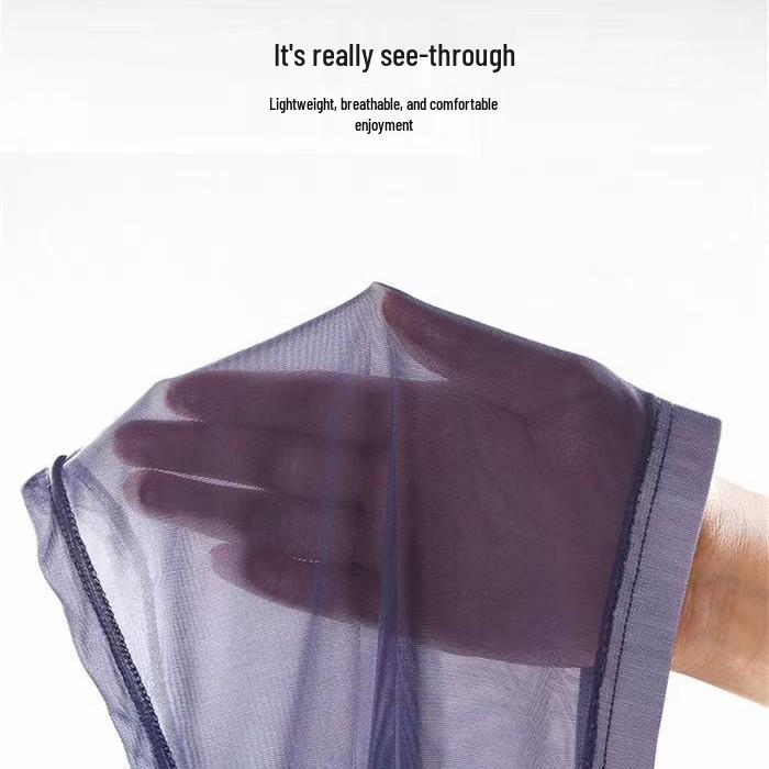 Мужские ультратонкие сетчатые боксеры-брифы из ледяного шелка - Дышащие, Прозрачные, Эротичный шелковистый четырехугольный дизайн