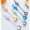 Кофейные ложки Кофейная посуда из нержавеющей стали Музыкальная нота Креативная кофейная ложка для молока Перемешивание десертной ложки для мороженого Посуда