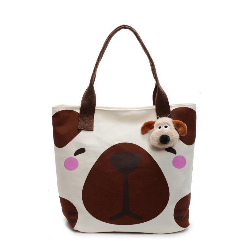 Холщовая сумка женская большой вместимости новая весенне-летняя универсальная сумка через плечо повседневная мультяшная студенческая сумка-тоут