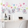 Cartoon Elephant Balloon Wall Sticker for Baby Kids Room Home Decoration Bedroom Living Room Wallpaper Cute Nursery Stickers