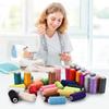 6 Rolls Polyester Sewing Thread Set Assorted Colors Polyester Sewing Machine Thread for Home DIY Manual and Mechanical Sewing