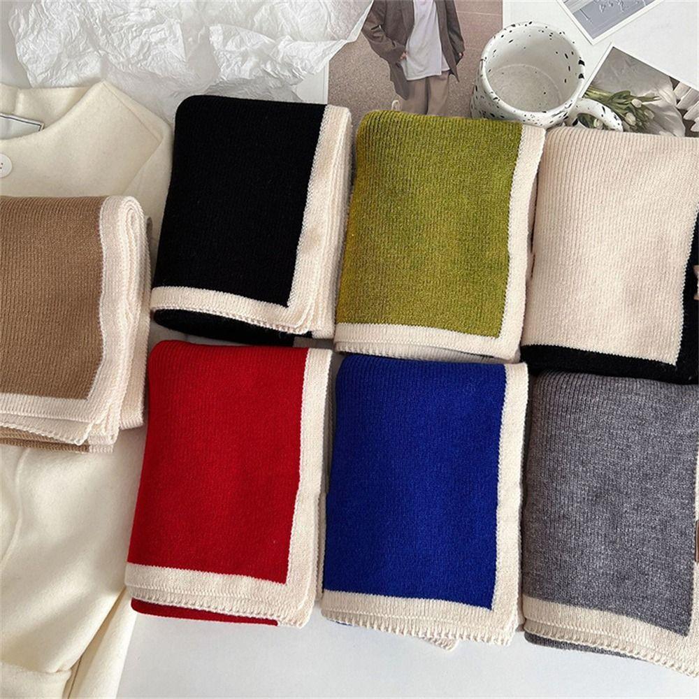 Thick Knitted Scarves Winter Warm Neckerchief Fashion Wool Scarf for Women Female