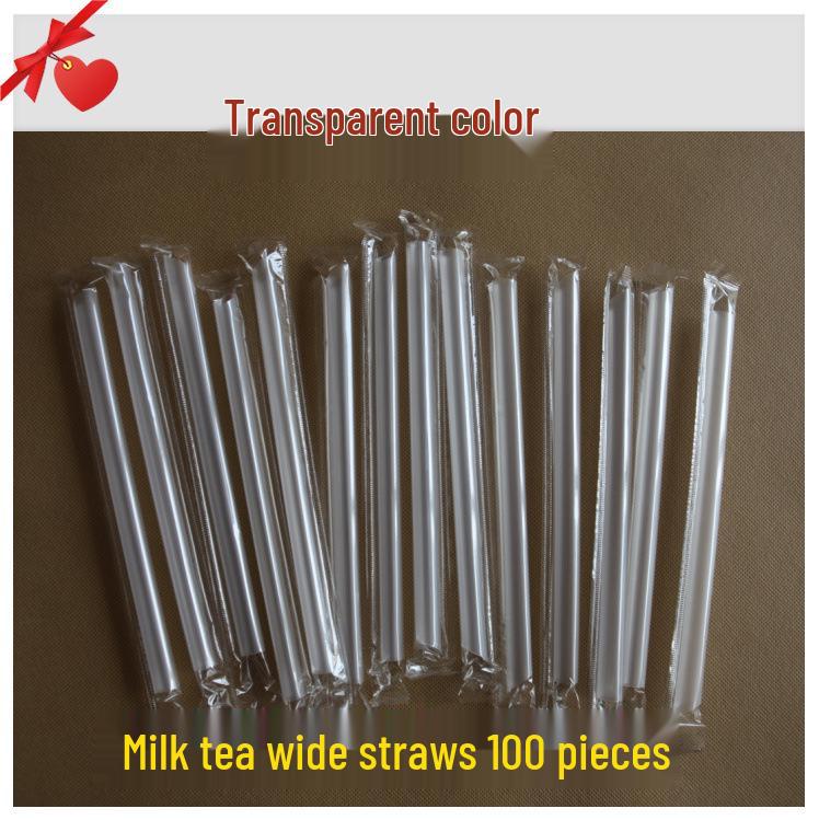 1000-Pack Transparent 19cm Disposable Plastic Straws for Milk Tea, Soy Milk & Juice - Individually Wrapped & Hardened
