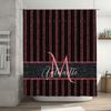 Bathroom Decor Black Pink Striped Shower Curtain Name Custom Size Waterproof Bathroom Liner Set