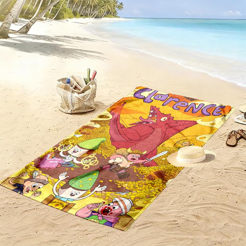 Clarence animated series 2D Flat Print Beach Towel, Large Soft Quick Dry Towel for Beach Camping SwimmingXSTJ0915408
