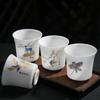 Gold-Painted Mutton Fat Jade Porcelain Arhat Tea Cup Gift Set