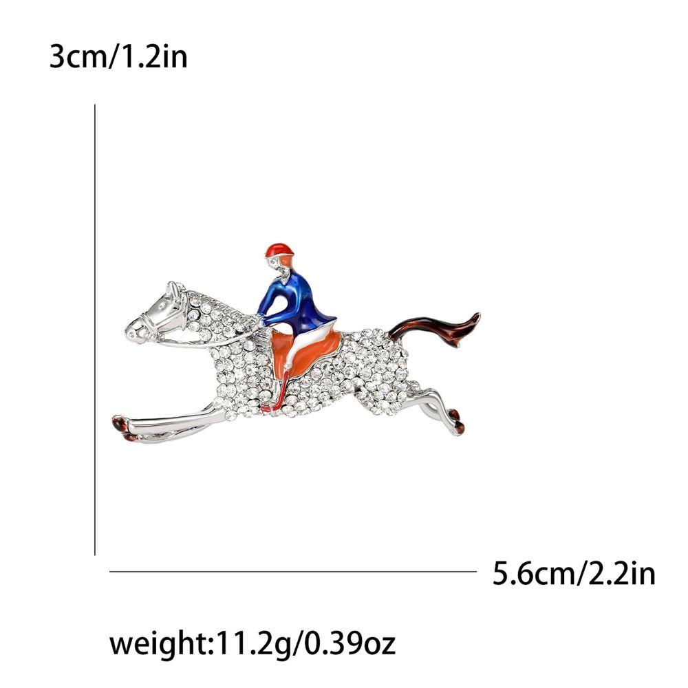 Baroque-Style Horse Rider Brooch Alloy Jewelry Accessories Elegant Lapel Decoration Holiday