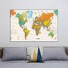 The World Map Non-woven Non-Smell Canvas Painting Aerial View Wall Art Poster Picture Home Office Vintage Decoration