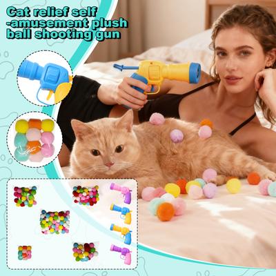 Плюшевый мячик для кошек, Саморазвлекающийся бесшумный мячик, Игрушка для кошек плюшевый мячик микро-пуля электростатический липкий мячик