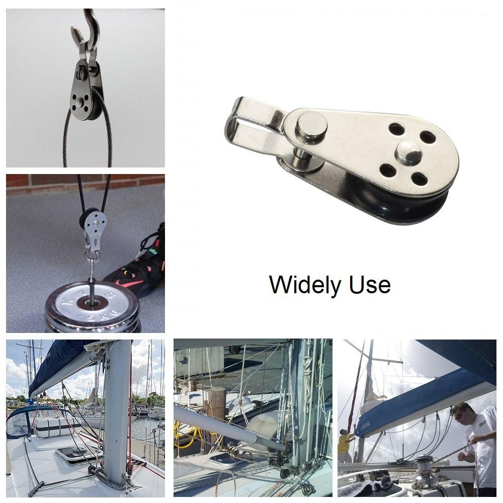Шкив из нержавеющей стали с фиксированной тягой Шкив для каяка Аксессуары для лодок Подшипник Подъемное колесо Инструменты