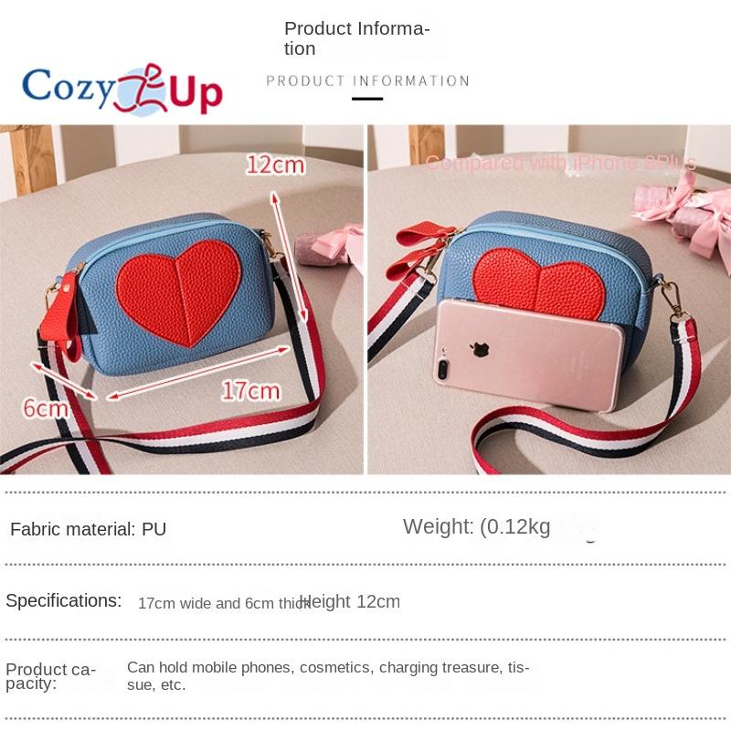 Cozy Up Color Contrast Heart-shaped Camera Phone Bag for Women's Long Casual Diagonal Cross Bag