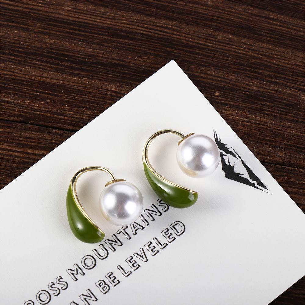 Oil Dropping Back Hanging Earrings Water Dropping Korean Studs Earrings Enamel Earrings Party Gift
