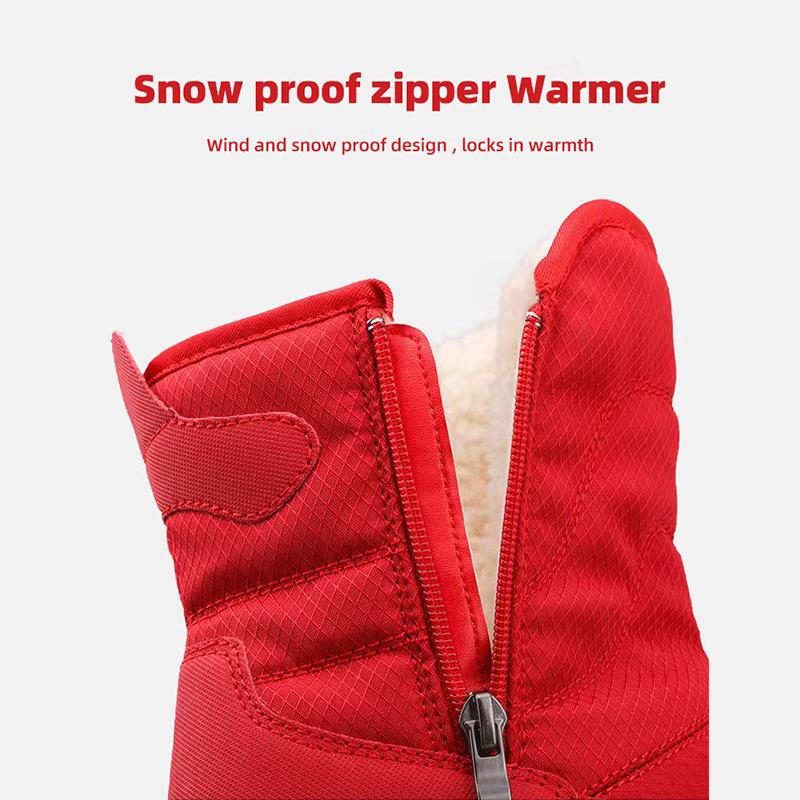 Утолщенные теплые нескользящие плюшевые хлопковые туфли, новые женские водонепроницаемые зимние ботинки на молнии