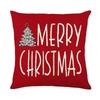 Christmas Pillow Cover Linen Short Plush Stain-resistant Letter Print Cushion Cover Festive Atmosphere Pillow Cover